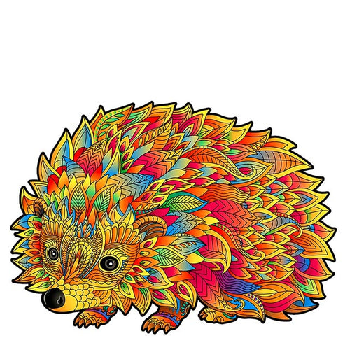 Houten Puzzel - Kleurrijke Stekelvarken