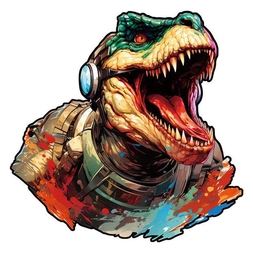 Houten Puzzel - Hipster Dinosaurus