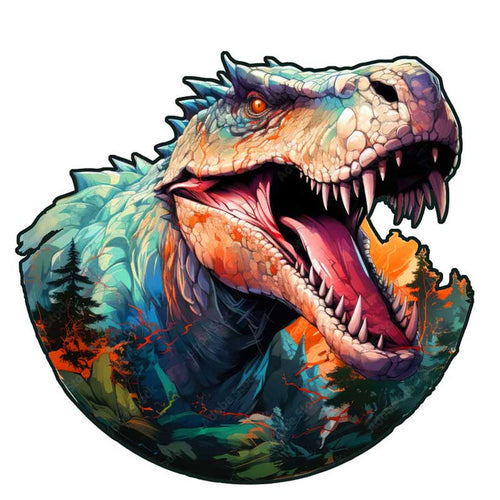 Houten Puzzel - Dinosaurus in het Bos