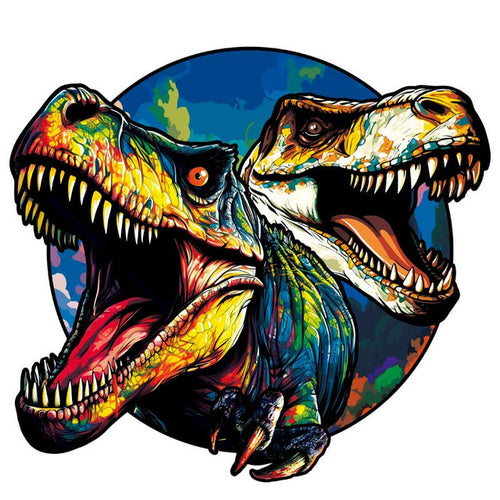 Houten Puzzel - Avond Tweeling Dinosaurussen