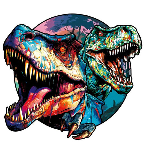 Houten Puzzel - Tweeling Dinosaurussen