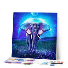 Afbeelding in Gallery-weergave laden, Diamond Painting - Olifant en volle maan dieren, Diamond Painting Dieren, olifanten