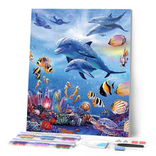 Afbeelding in Gallery-weergave laden, Diamond Painting - Dolfijnen en zee dieren, Diamond Painting Dieren, dolfijnen