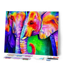 Afbeelding in Gallery-weergave laden, Diamond Painting - Olifantenpaar dieren, Diamond Painting Dieren, olifanten