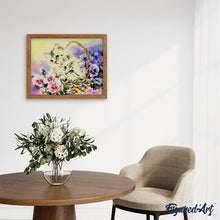 Afbeelding in Gallery-weergave laden, Diamond Painting - Twee katten en bloemen dieren, katten, Diamond Painting Dieren, bloemen