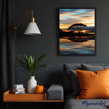 Afbeelding in Gallery-weergave laden, Diamond Painting - Zonsondergang aan het water Diamond Painting Landschappen, landschappen