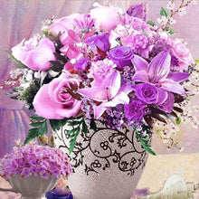 Afbeelding in Gallery-weergave laden, Diamond Painting - Paarse bloemen Diamond Painting Bloemen, bloemen