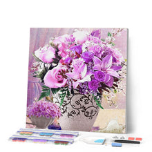 Afbeelding in Gallery-weergave laden, Diamond Painting - Paarse bloemen Diamond Painting Bloemen, bloemen