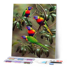 Afbeelding in Gallery-weergave laden, Diamond Painting - Blauwkoppapegaaien op Tak dieren, vogels, Diamond Painting Dieren, papegaaien