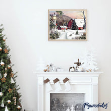 Afbeelding in Gallery-weergave laden, Diamond Painting - Besneeuwde boerderij Diamond Painting Landschappen, landschappen