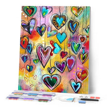 Afbeelding in Gallery-weergave laden, Diamond Painting - Harten 40x50cm reeds ingelijst