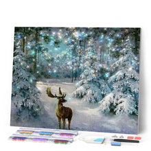 Afbeelding in Gallery-weergave laden, Diamond Painting - Herten in de winter dieren, Diamond Painting Dieren, Diamond Painting Landschappen, landschappen, winter