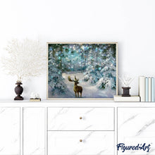 Afbeelding in Gallery-weergave laden, Diamond Painting - Herten in de winter dieren, Diamond Painting Dieren, Diamond Painting Landschappen, landschappen, winter