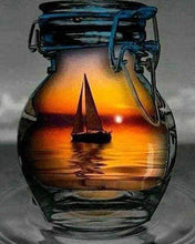 Afbeelding in Gallery-weergave laden, Diamond Painting - Zeilboot en vaas Diamond Painting Schepen, schepen