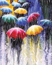 Afbeelding in Gallery-weergave laden, Diamond Painting - Paraplu's in de regen Diamond Painting Romantiek, romantiek