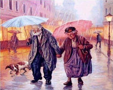Afbeelding in Gallery-weergave laden, Diamond Painting - Koppel in de regen Diamond Painting Romantiek, romantiek