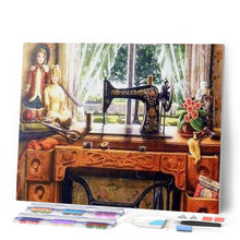 Afbeelding in Gallery-weergave laden, Diamond Painting - Naaimachine Diamond Painting Romantiek, romantiek