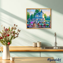 Afbeelding in Gallery-weergave laden, Diamond Painting - Groot huis en bloementuin