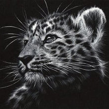 Afbeelding in Gallery-weergave laden, Diamond Painting - Luipaard zwart-wit dieren, Diamond Painting Dieren, luipaarden