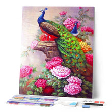 Afbeelding in Gallery-weergave laden, Diamond Painting - Pauwen en bloemen