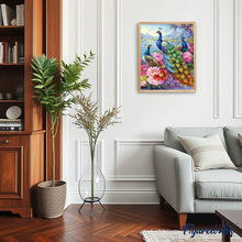 Afbeelding in Gallery-weergave laden, Diamond Painting - Pauwen en bloemen aan het meer