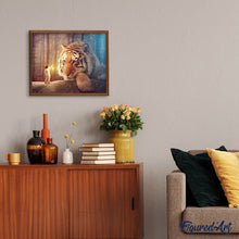 Afbeelding in Gallery-weergave laden, Diamond Painting - Vrouw en tijger dieren, Diamond Painting Dieren, tijgers