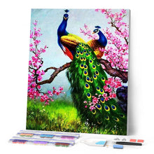 Afbeelding in Gallery-weergave laden, Diamond Painting - Pauwen en kersenboom dieren, Diamond Painting Dieren, pauwen