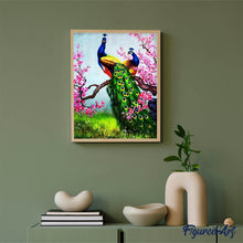 Afbeelding in Gallery-weergave laden, Diamond Painting - Pauwen en kersenboom dieren, Diamond Painting Dieren, pauwen