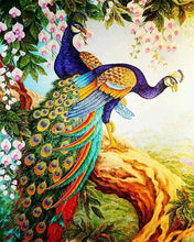 Afbeelding in Gallery-weergave laden, Diamond Painting - Pauwen op een tak dieren, Diamond Painting Dieren, pauwen