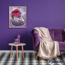 Afbeelding in Gallery-weergave laden, Diamond Painting - Kat met hoed en ketting dieren, katten, Diamond Painting Dieren