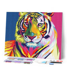 Afbeelding in Gallery-weergave laden, Diamond Painting - Tijger kleurrijk dieren, Diamond Painting Dieren, tijgers