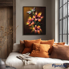 Afbeelding in Gallery-weergave laden, Diamond Painting - Lelie en Libelle dieren, Diamond Painting Dieren, Diamond Painting Bloemen, bloemen