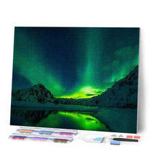 Afbeelding in Gallery-weergave laden, Diamond Painting - Groen noorderlicht Diamond Painting Landschappen, landschappen