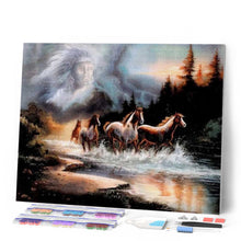 Afbeelding in Gallery-weergave laden, Diamond Painting - Indiase geest en paarden