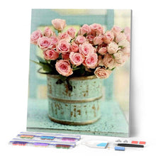 Afbeelding in Gallery-weergave laden, Diamond Painting - Rozenboeket in een emmer Diamond Painting Bloemen, bloemen
