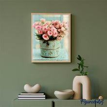Afbeelding in Gallery-weergave laden, Diamond Painting - Rozenboeket in een emmer Diamond Painting Bloemen, bloemen