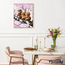 Afbeelding in Gallery-weergave laden, Diamond Painting - Drie kittens op een tak dieren, katten, Diamond Painting Dieren
