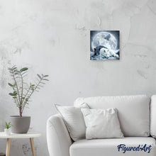 Afbeelding in Gallery-weergave laden, Diamond Painting - Wolven huilen naar de maan dieren, Diamond Painting Dieren, konijnen, wolven