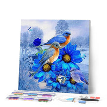 Afbeelding in Gallery-weergave laden, Diamond Painting - Blauwe Vogels dieren, vogels, Diamond Painting Dieren