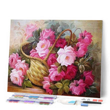 Afbeelding in Gallery-weergave laden, Diamond Painting - Rozen in een mand Diamond Painting Bloemen, bloemen