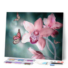 Afbeelding in Gallery-weergave laden, Diamond Painting - Vlinder en orchidee dieren, vlinders, Diamond Painting Dieren, Diamond Painting Bloemen, bloemen