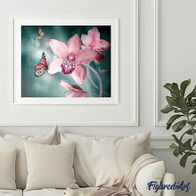 Afbeelding in Gallery-weergave laden, Diamond Painting - Vlinder en orchidee dieren, vlinders, Diamond Painting Dieren, Diamond Painting Bloemen, bloemen