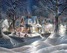 Afbeelding in Gallery-weergave laden, Diamond Painting - Huizen in de winter Diamond Painting Landschappen, landschappen