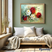 Afbeelding in Gallery-weergave laden, Diamond Painting - Bloemstuk rood en wit Diamond Painting Bloemen, bloemen
