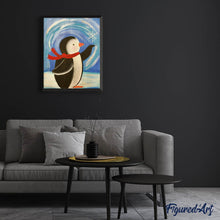 Afbeelding in Gallery-weergave laden, Diamond Painting - Pinguïn met rode sjaal dieren, Diamond Painting Dieren