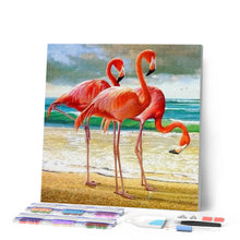 Afbeelding in Gallery-weergave laden, Diamond Painting - Drie Flamingo's dieren, Diamond Painting Dieren, flamingo's