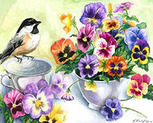 Afbeelding in Gallery-weergave laden, Diamond Painting - Bloemen en kleine vogel