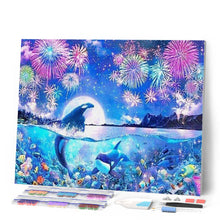 Afbeelding in Gallery-weergave laden, Diamond Painting - Dolfijnen en vuurwerk dieren, Diamond Painting Dieren, Diamond Painting Landschappen, dolfijnen, landschappen