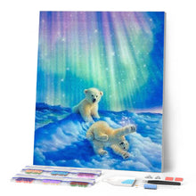 Afbeelding in Gallery-weergave laden, Diamond Painting - Beren en noorderlicht dieren, beer, Diamond Painting Dieren