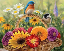Afbeelding in Gallery-weergave laden, Diamond Painting - Mand met bloemen en vogels dieren, vogels, Diamond Painting Dieren